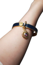 Spartina Flower Charm Hinged Bangle