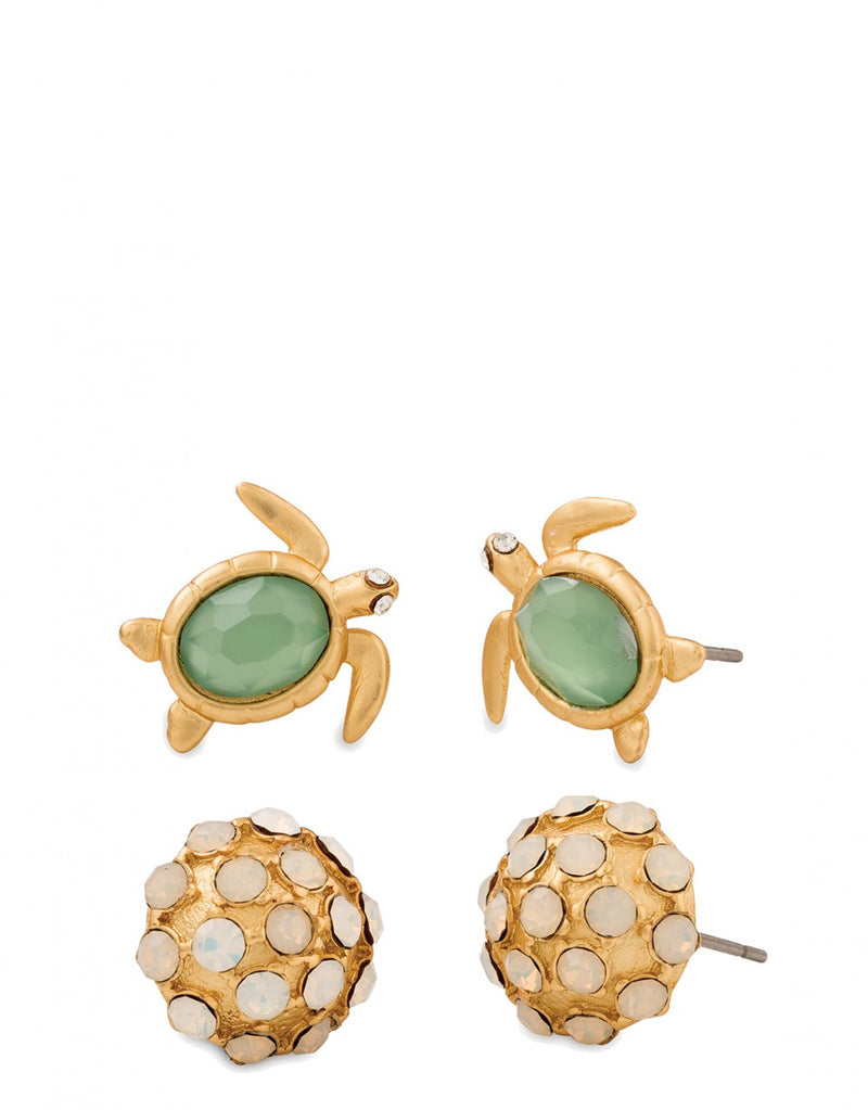 Spartina Sea Stud Earrings Set - Turtle