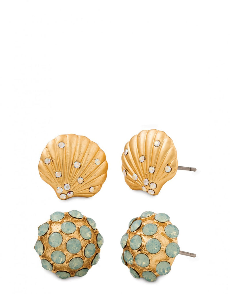 Spartina Sea Stud Earrings Set - Shell